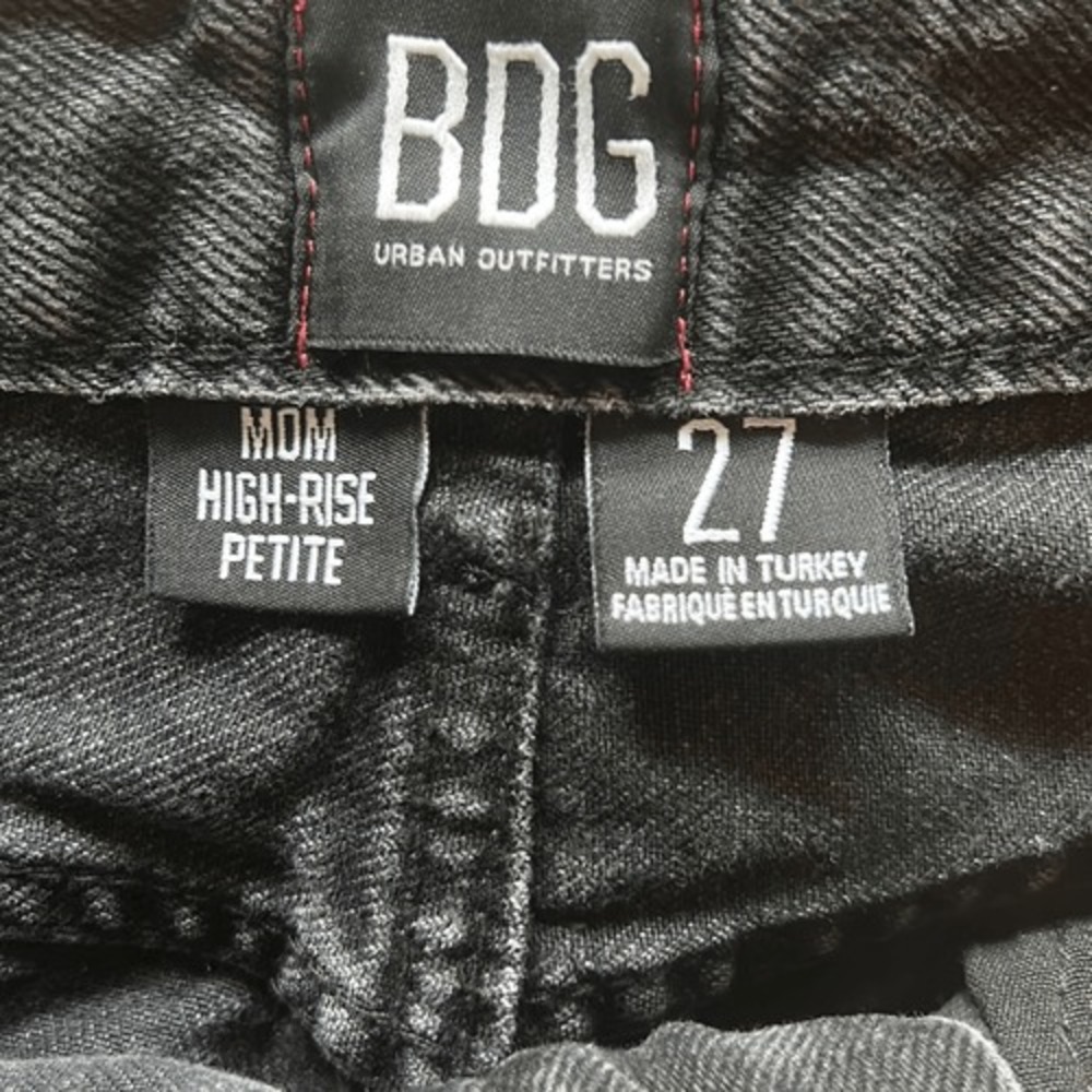 Black Wash High Waisted Tapered Leg Denim Jeans Classic Casual Everyday Style - Picture 5 of 6